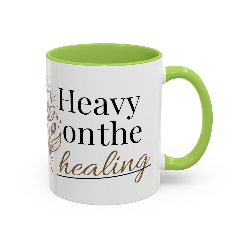 Heavy on the Healing Mug | Self Care Gift | Mental Health Awareness | Soft Life Aesthetic | Black Girl Healing | Soul Rooted Society x B3fr33 Graphics