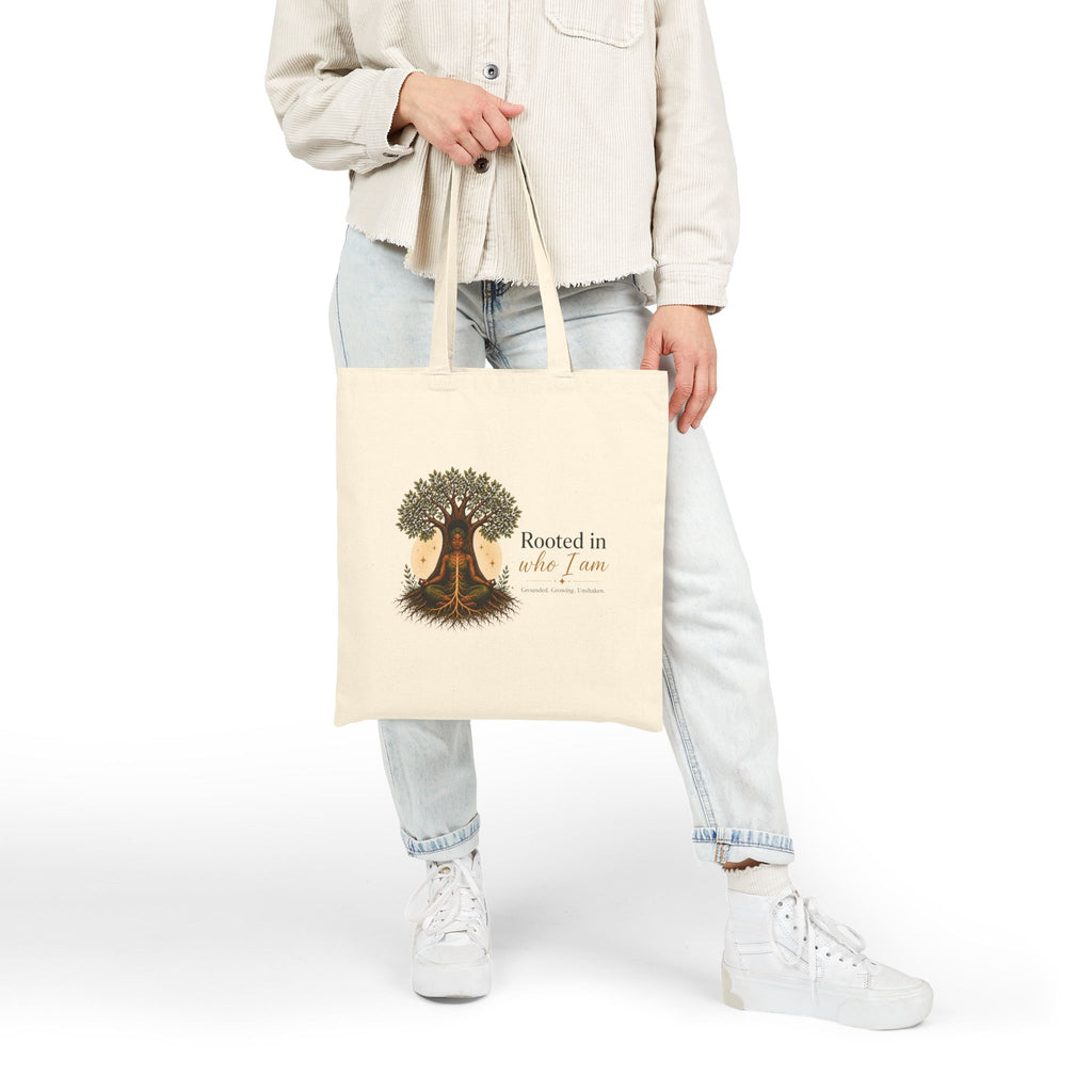 Rooted in Who I Am — Rooted Collection Canvas Tote Bag