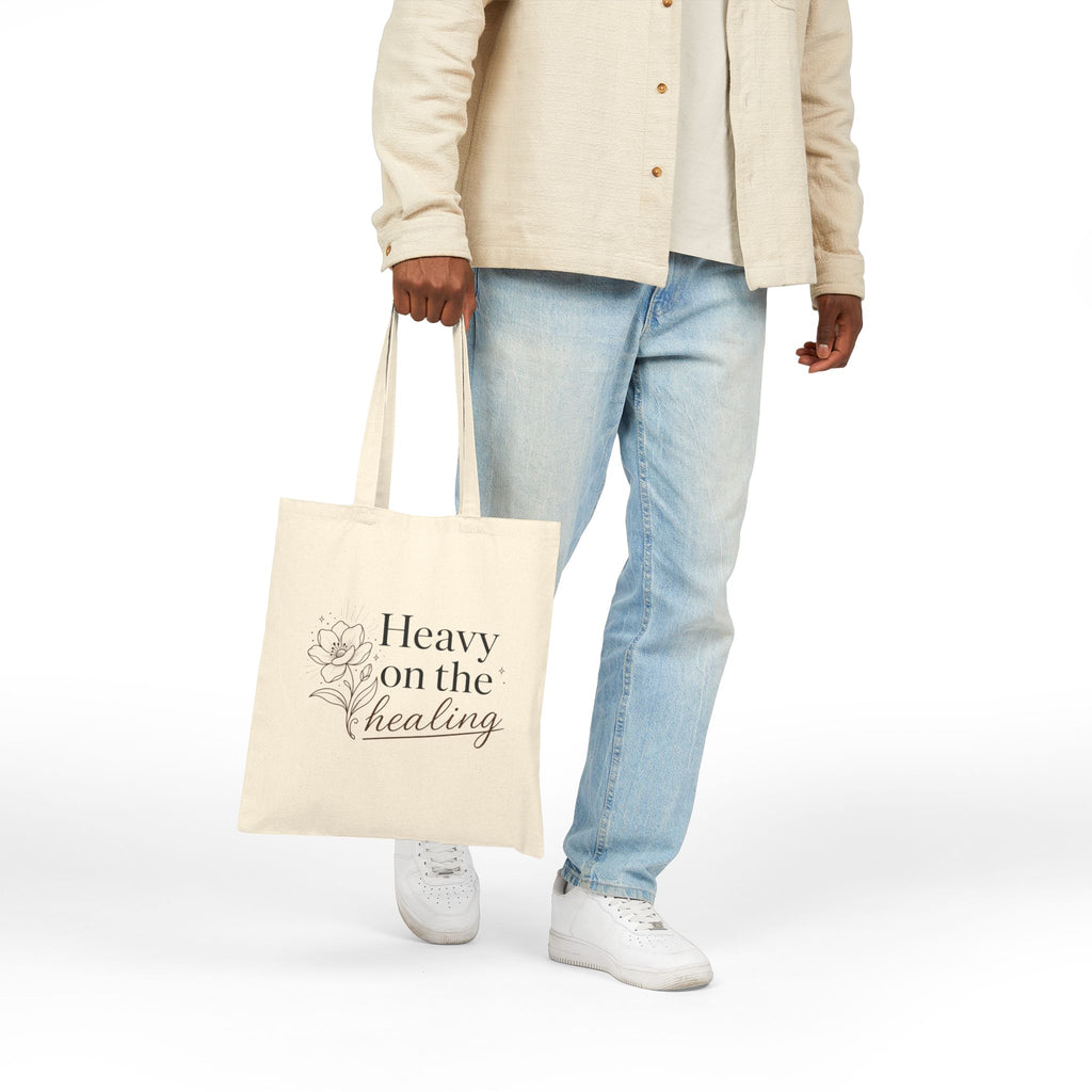 Heavy on the Healing Tote — Floral Canvas Bag | Soul Rooted Society
