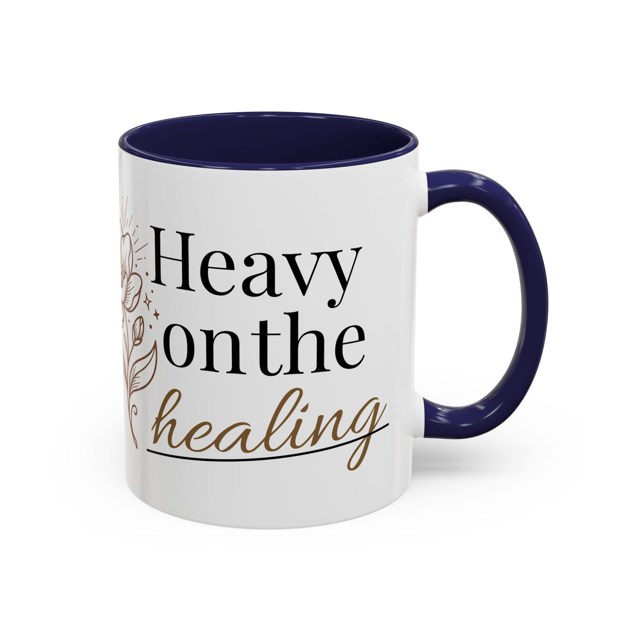 Heavy on the Healing Mug | Self Care Gift | Mental Health Awareness | Soft Life Aesthetic | Black Girl Healing | Soul Rooted Society x B3fr33 Graphics
