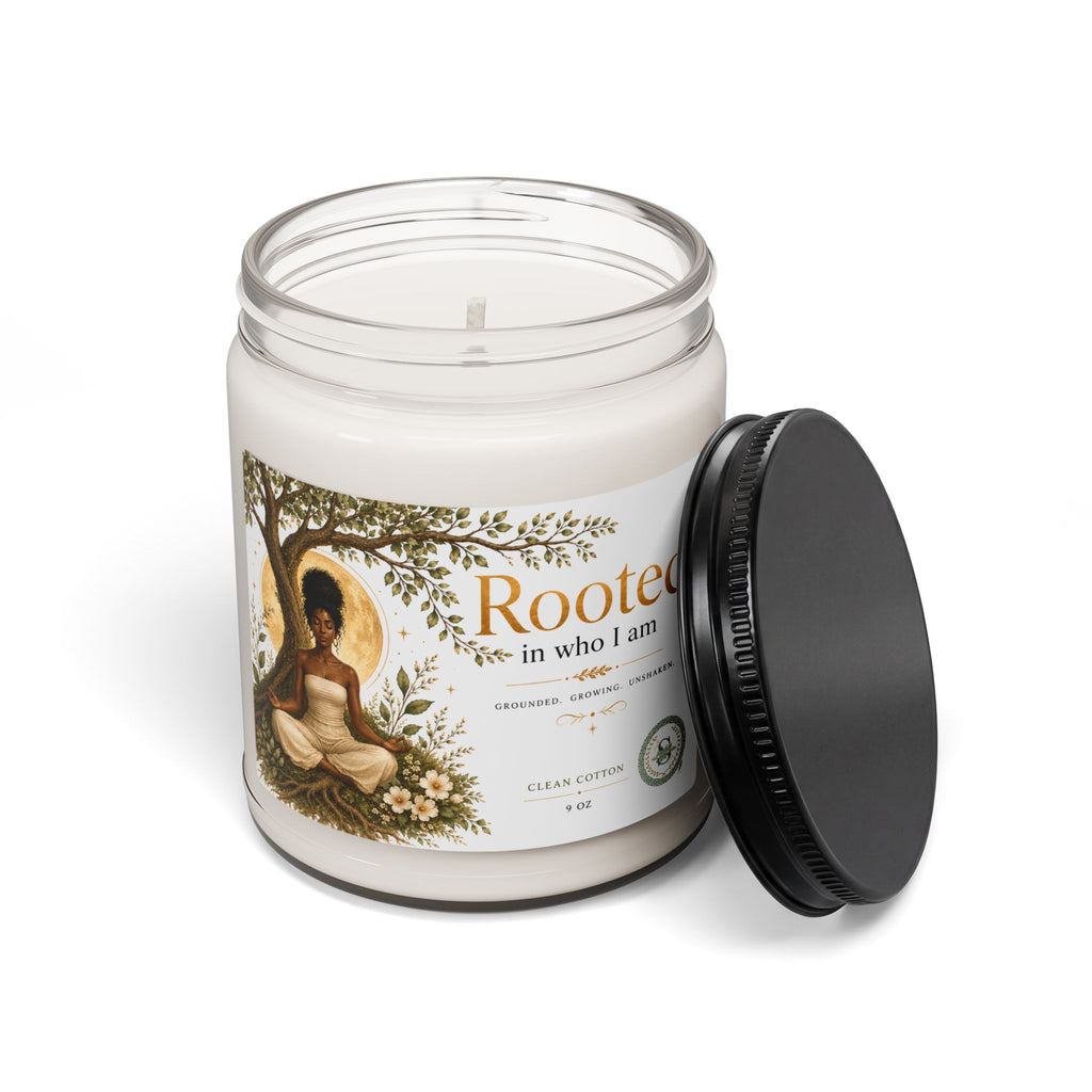 Rooted Collection | Clean Cotton Scented Candle (9oz) | Inspirational Self-Care Gift