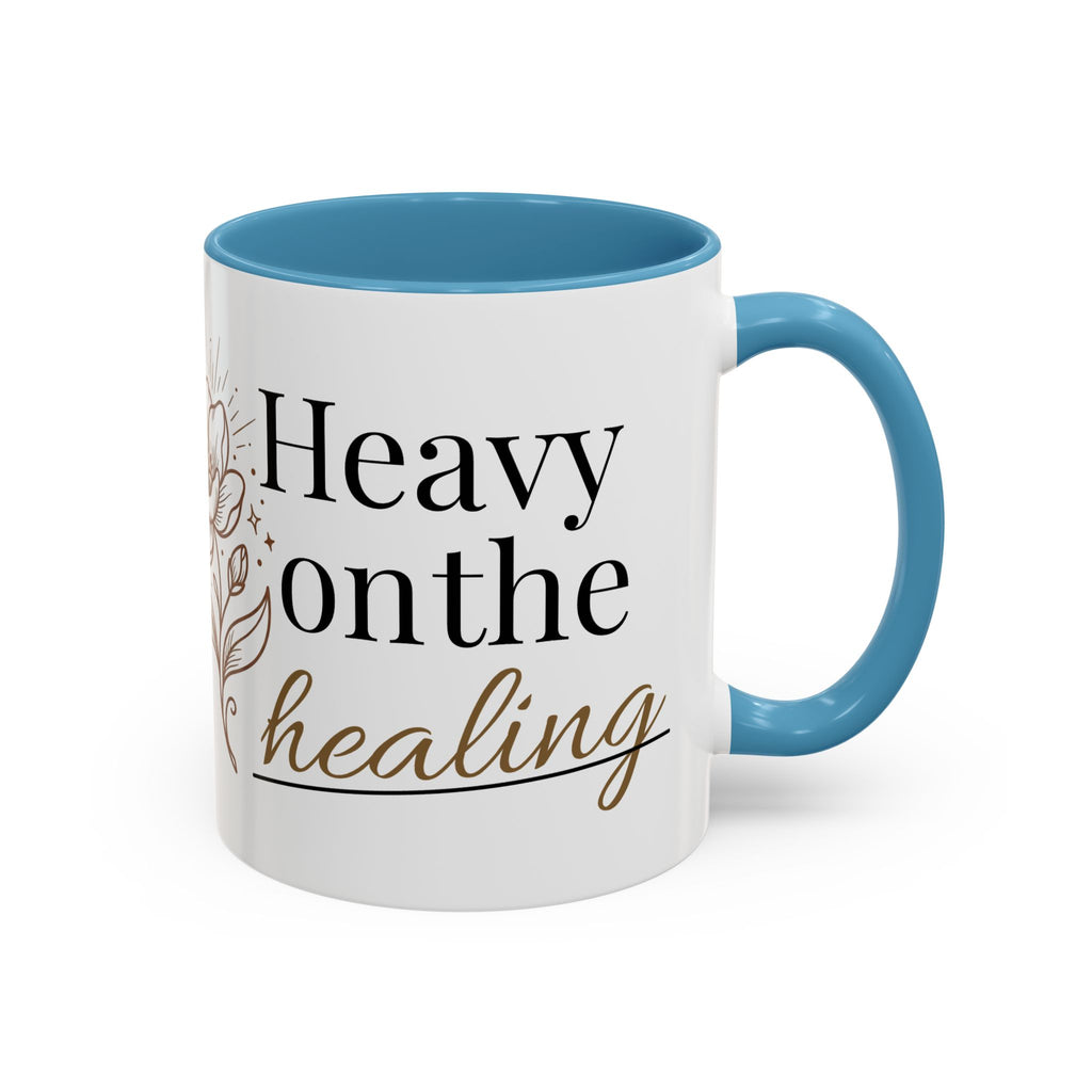 Heavy on the Healing Mug | Self Care Gift | Mental Health Awareness | Soft Life Aesthetic | Black Girl Healing | Soul Rooted Society x B3fr33 Graphics