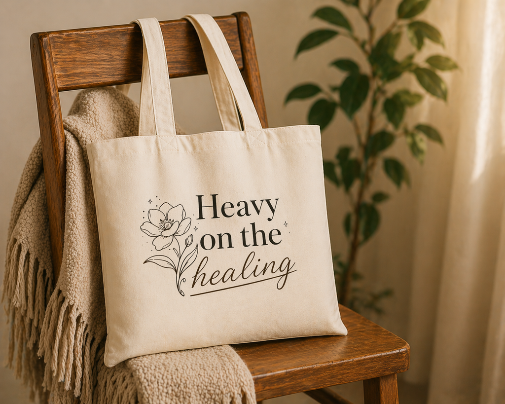 Heavy on the Healing Tote — Floral Canvas Bag | Soul Rooted Society
