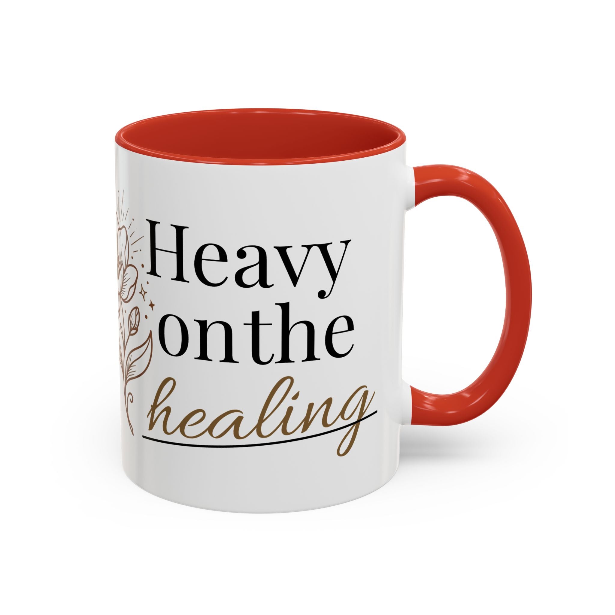 Heavy on the Healing Mug | Self Care Gift | Mental Health Awareness | Soft Life Aesthetic | Black Girl Healing | Soul Rooted Society x B3fr33 Graphics