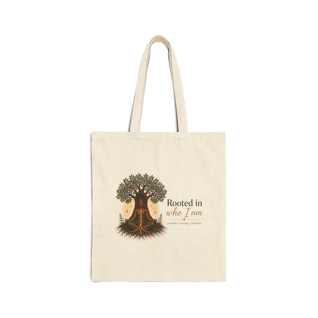 Rooted in Who I Am — Rooted Collection Canvas Tote Bag