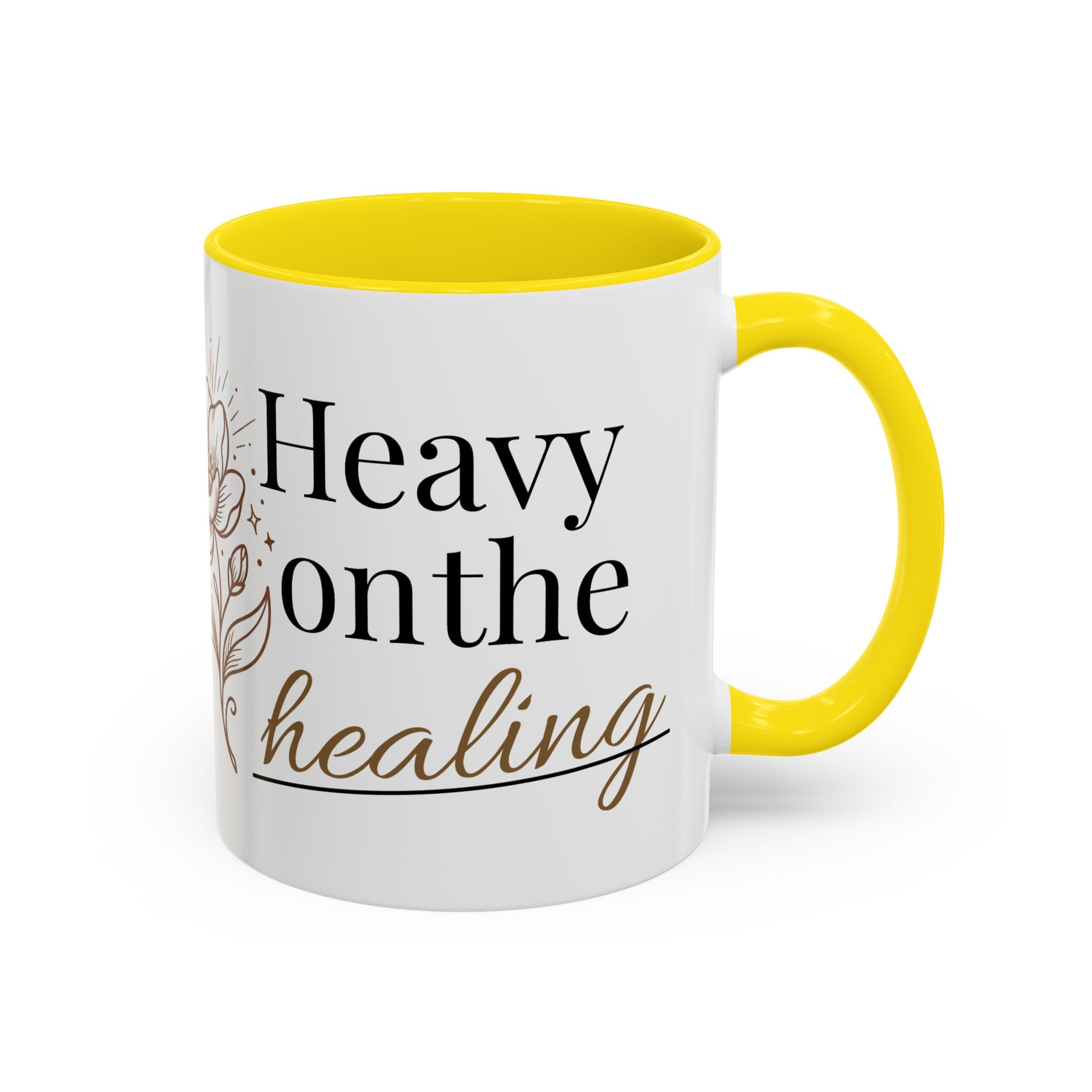 Heavy on the Healing Mug | Self Care Gift | Mental Health Awareness | Soft Life Aesthetic | Black Girl Healing | Soul Rooted Society x B3fr33 Graphics