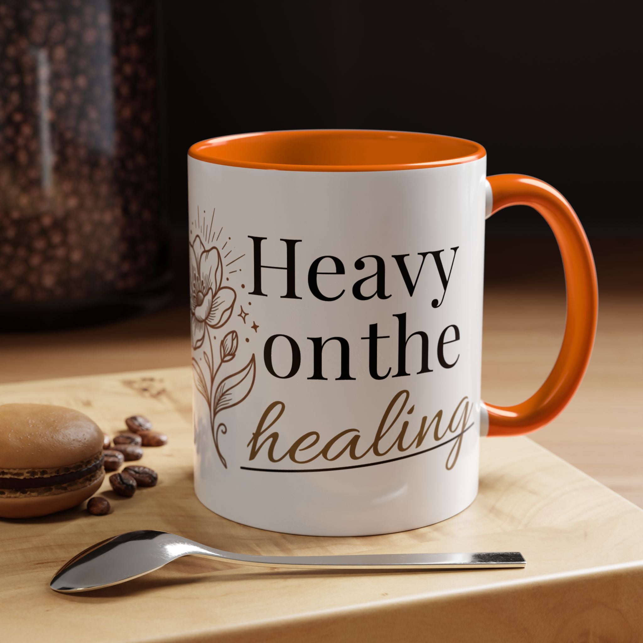Heavy on the Healing Mug | Self Care Gift | Mental Health Awareness | Soft Life Aesthetic | Black Girl Healing | Soul Rooted Society x B3fr33 Graphics
