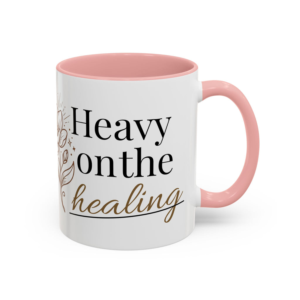 Heavy on the Healing Mug | Self Care Gift | Mental Health Awareness | Soft Life Aesthetic | Black Girl Healing | Soul Rooted Society x B3fr33 Graphics