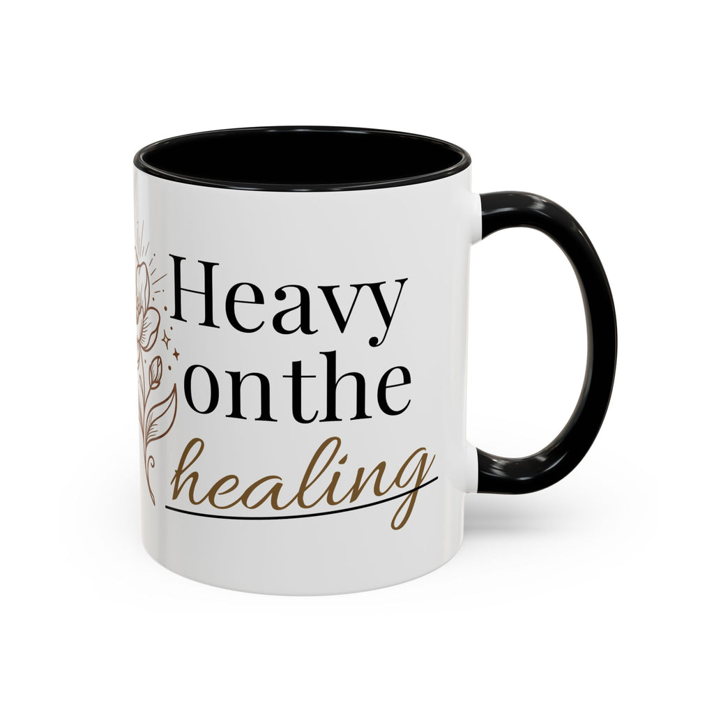 Heavy on the Healing Mug | Self Care Gift | Mental Health Awareness | Soft Life Aesthetic | Black Girl Healing | Soul Rooted Society x B3fr33 Graphics