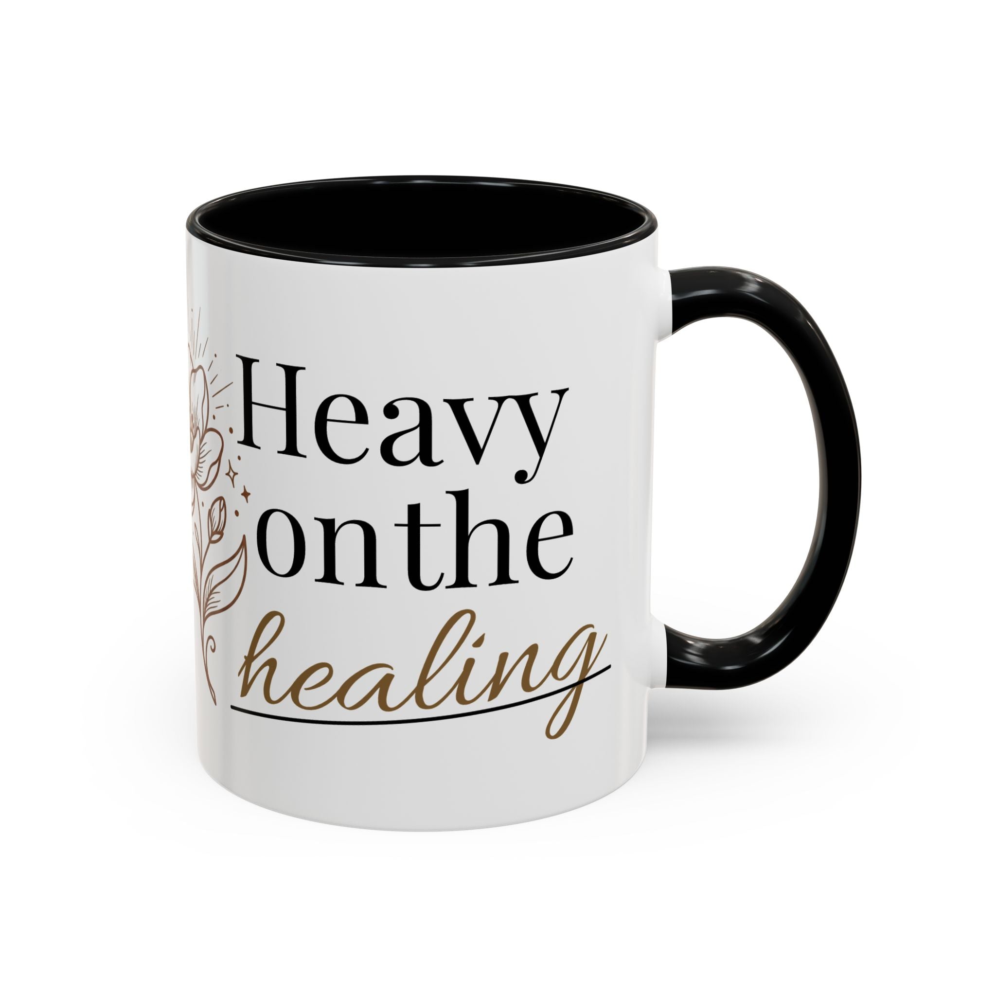 Heavy on the Healing Mug | Self Care Gift | Mental Health Awareness | Soft Life Aesthetic | Black Girl Healing | Soul Rooted Society x B3fr33 Graphics